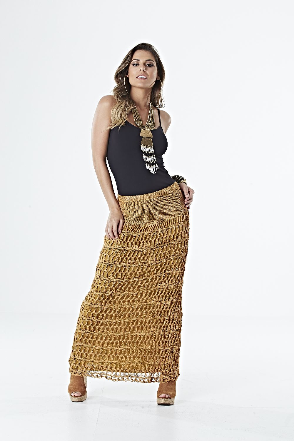 Saia Crochê de Grampo Glamour