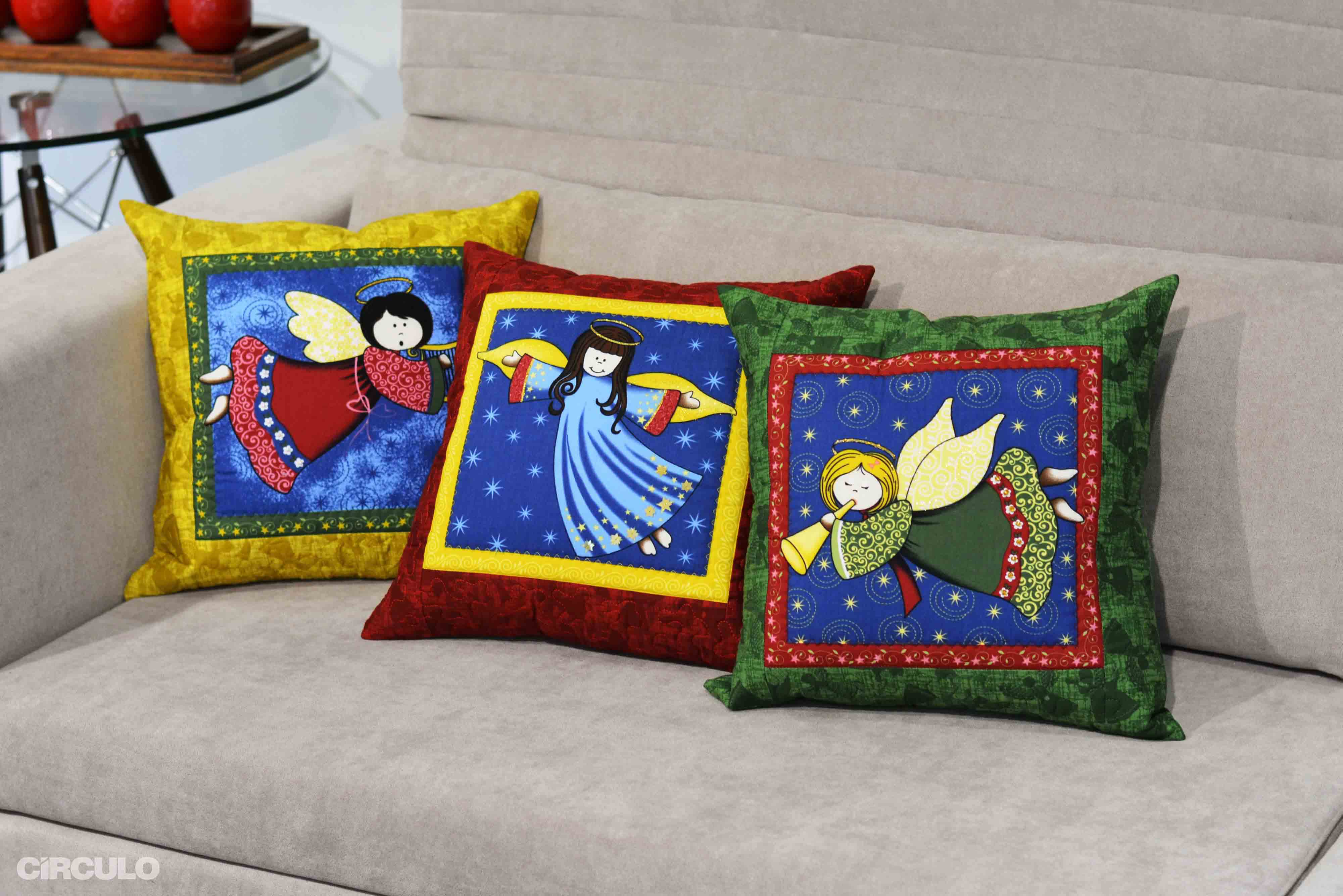 Capas de Almofada Anjos de Natal
