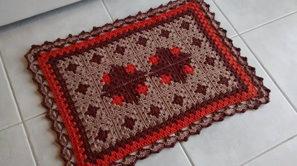 Tapete patchwork em crochê