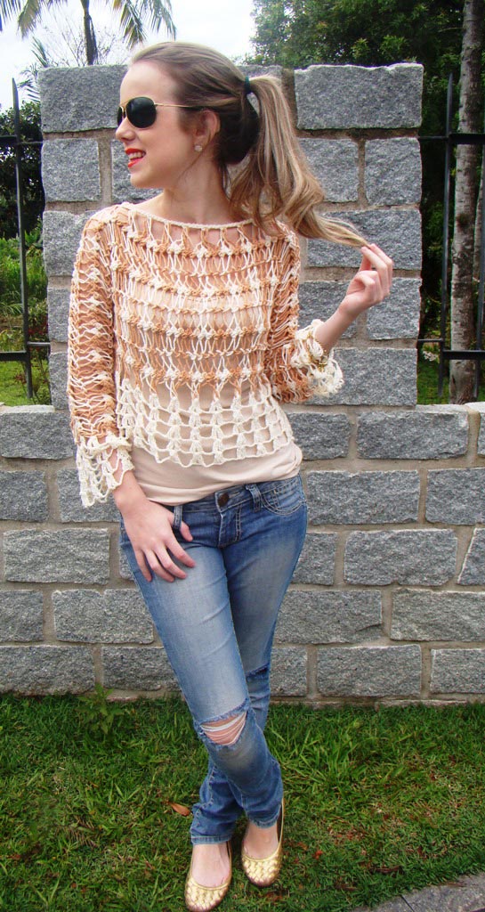 Blusa Barroco Crochê de Grampo