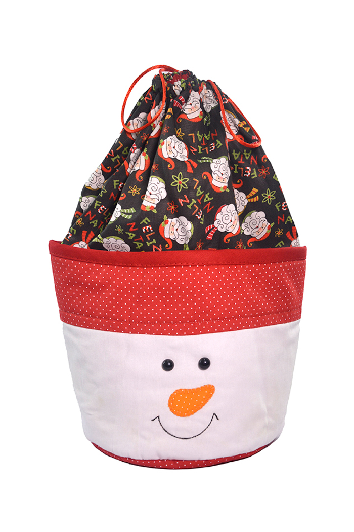 Porta Panetone Boneco de Neve