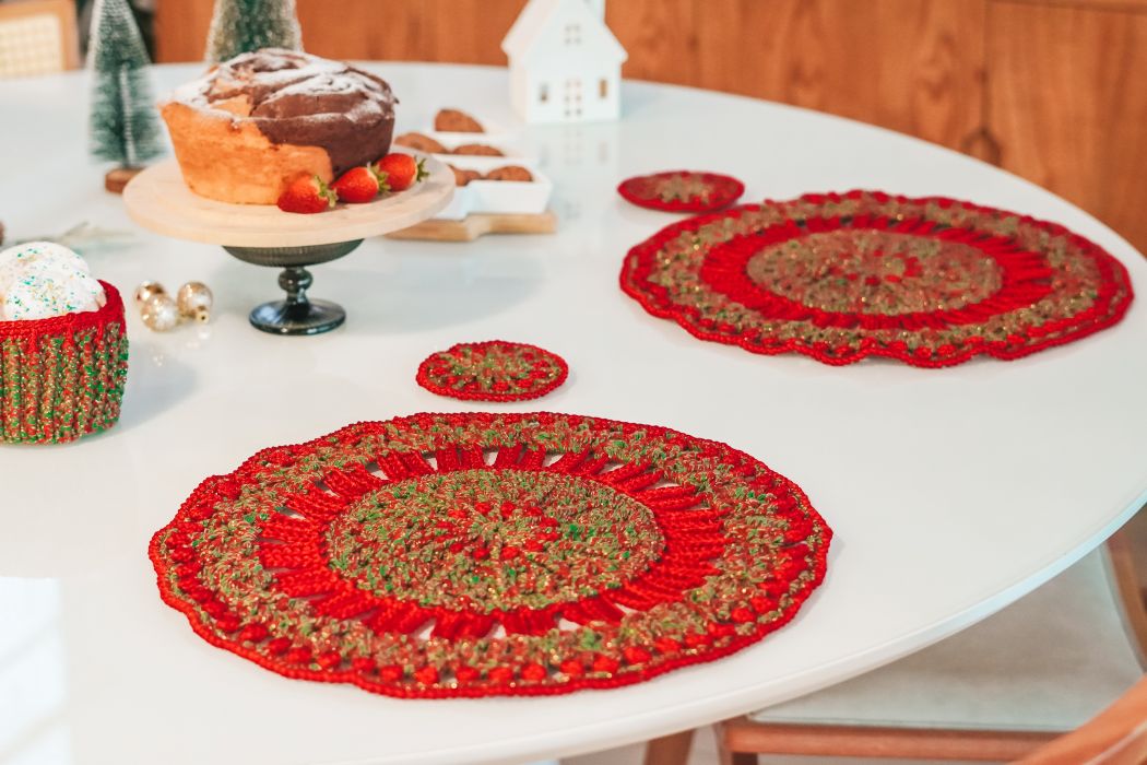 Bajoplato y posavasos navideño