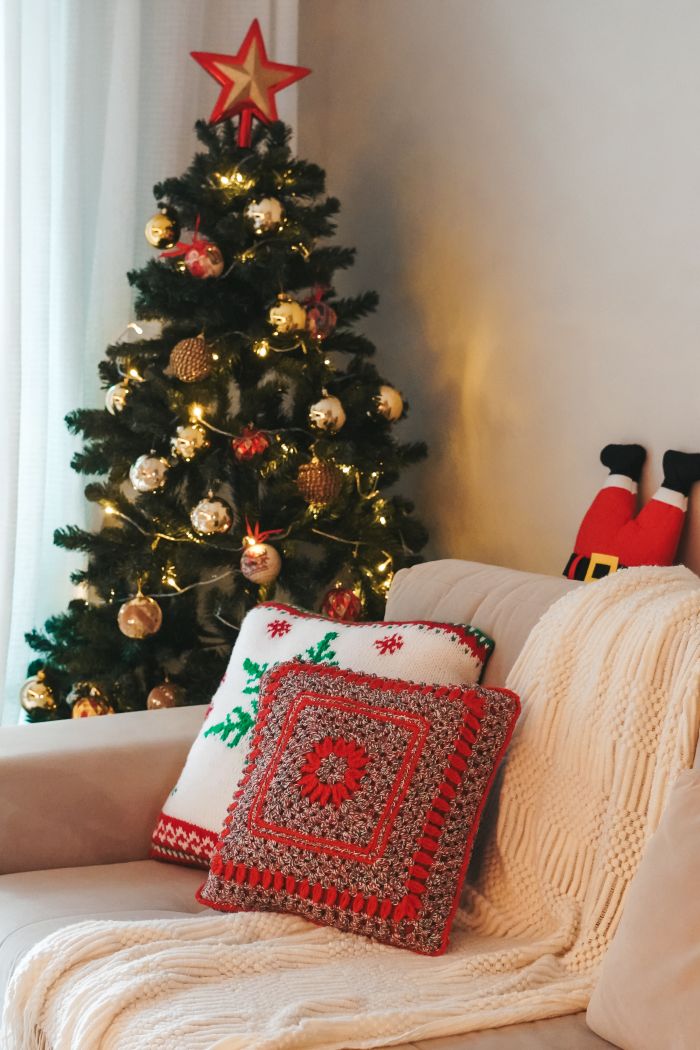 Cojín Navideño Eco Brilho Guirnalda