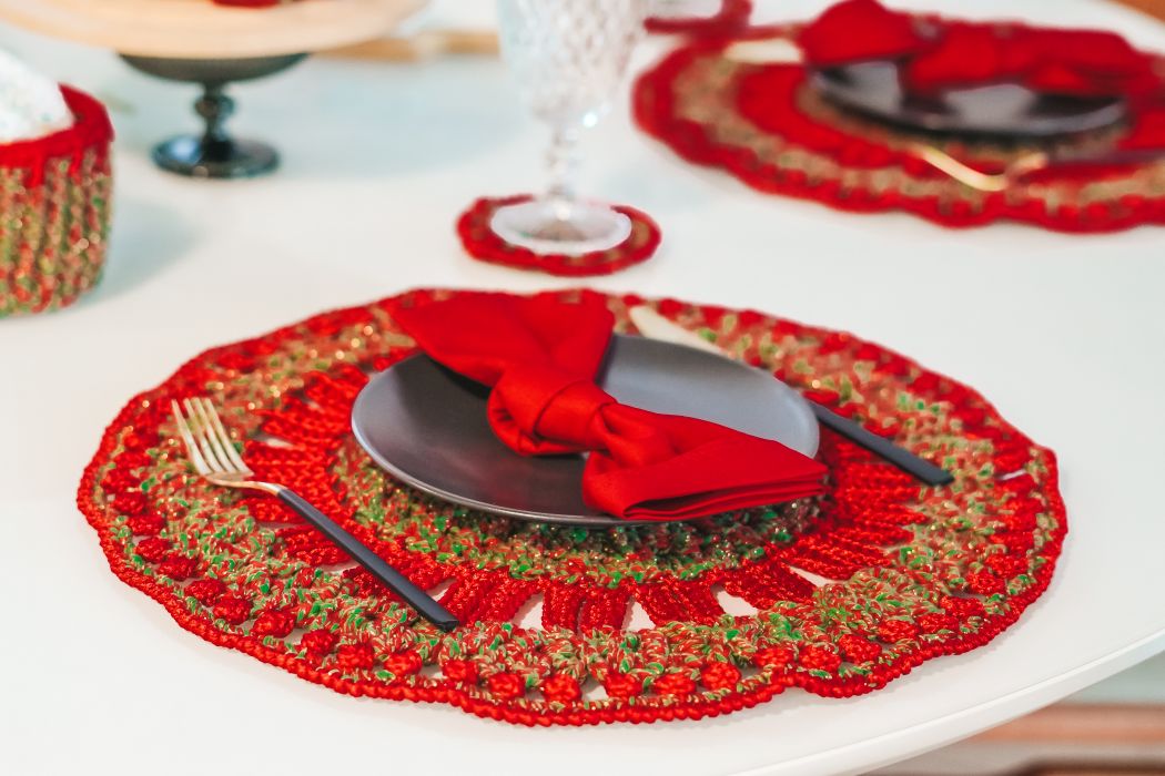 Bajoplato y posavasos navideño