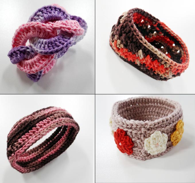 Braceletes de Crochê