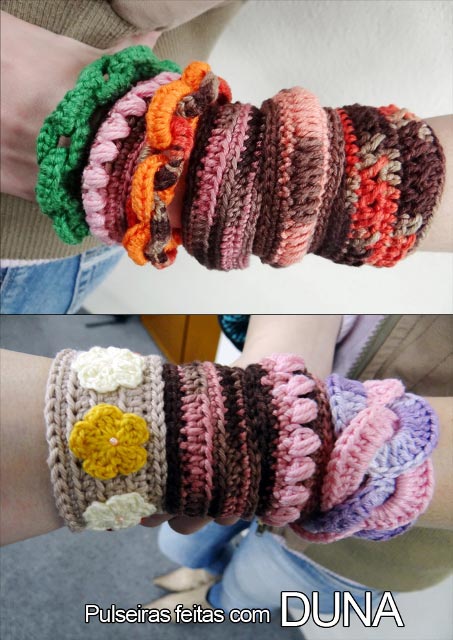 Braceletes de Crochê