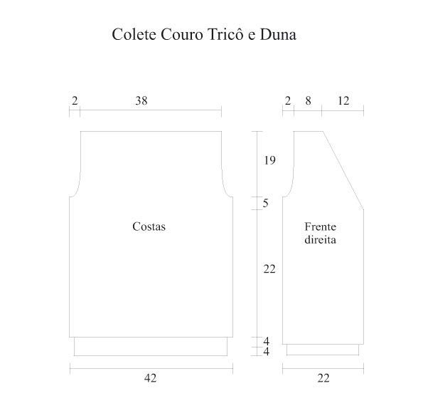 Colete Couro Tricô