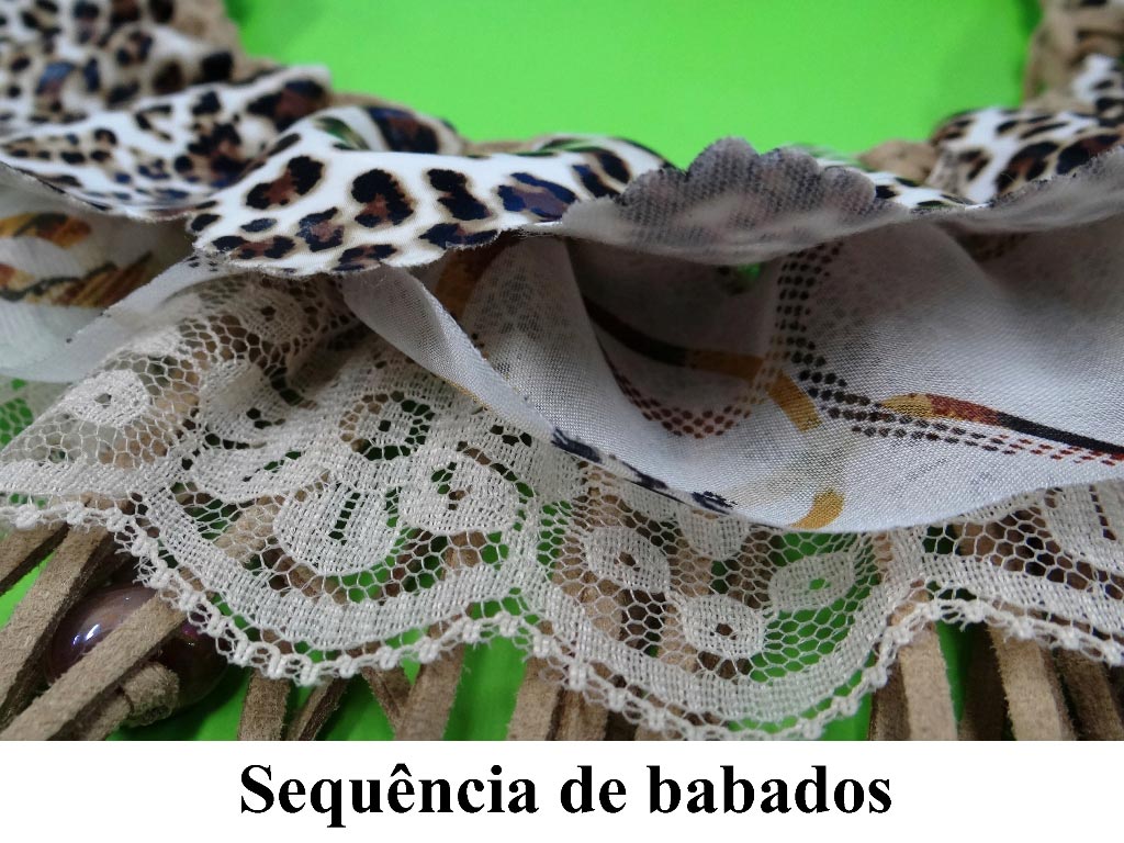 Maxi Colar Couro e Renda Tricô