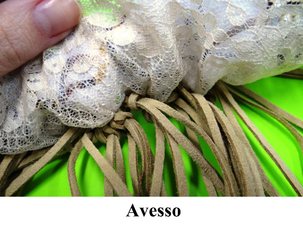 Maxi Colar Couro e Renda Tricô