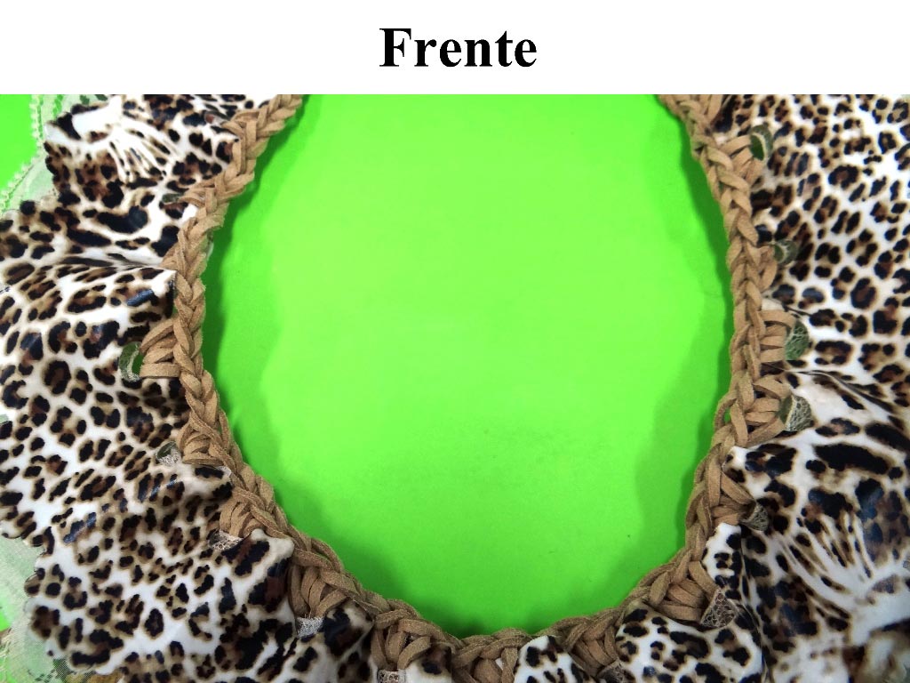 Maxi Colar Couro e Renda Tricô