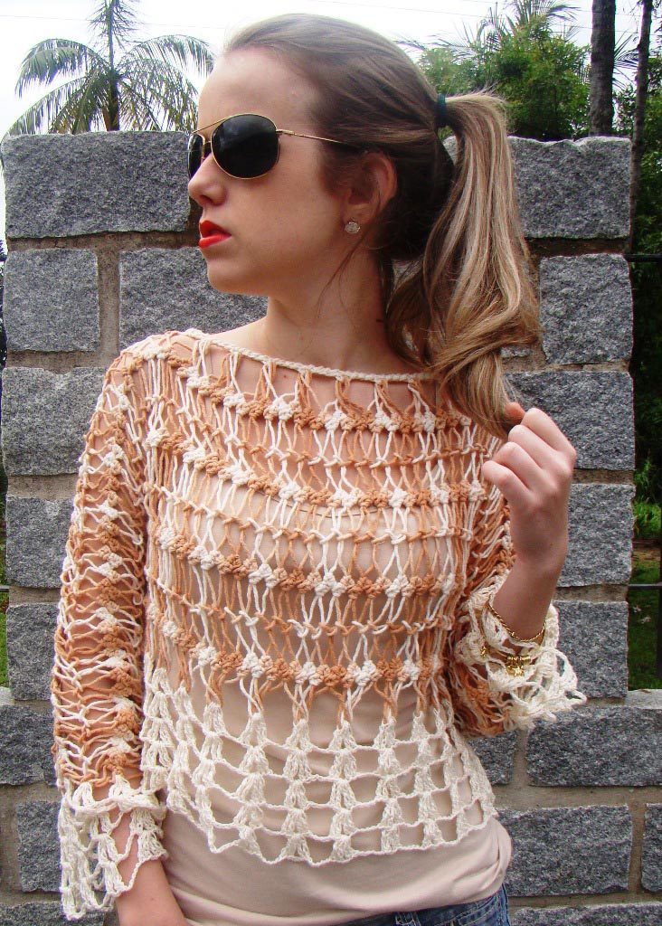 Blusa Barroco Crochê de Grampo