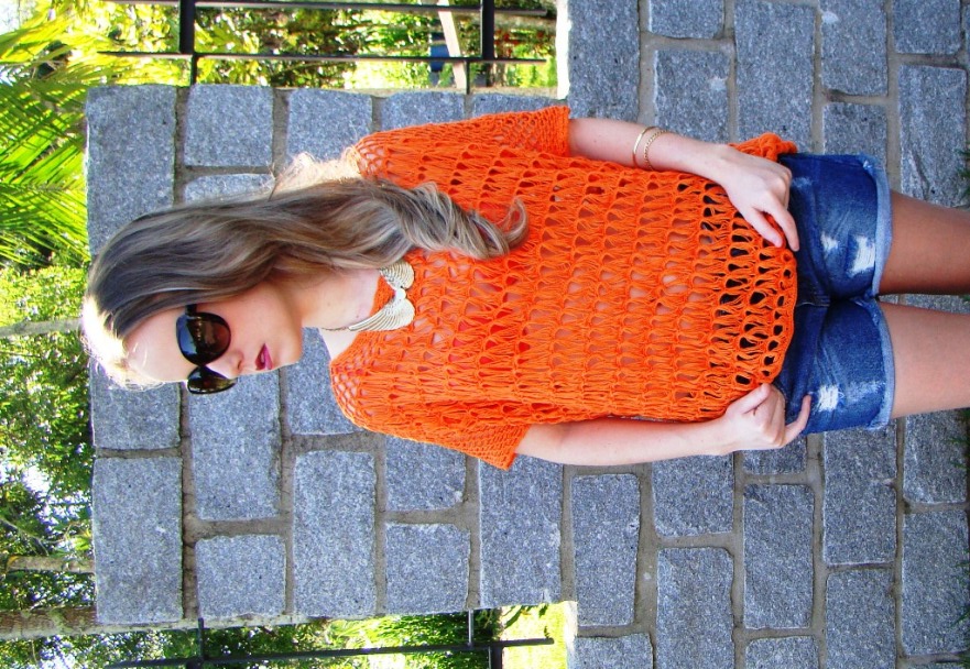 Blusa Laranja Verão
