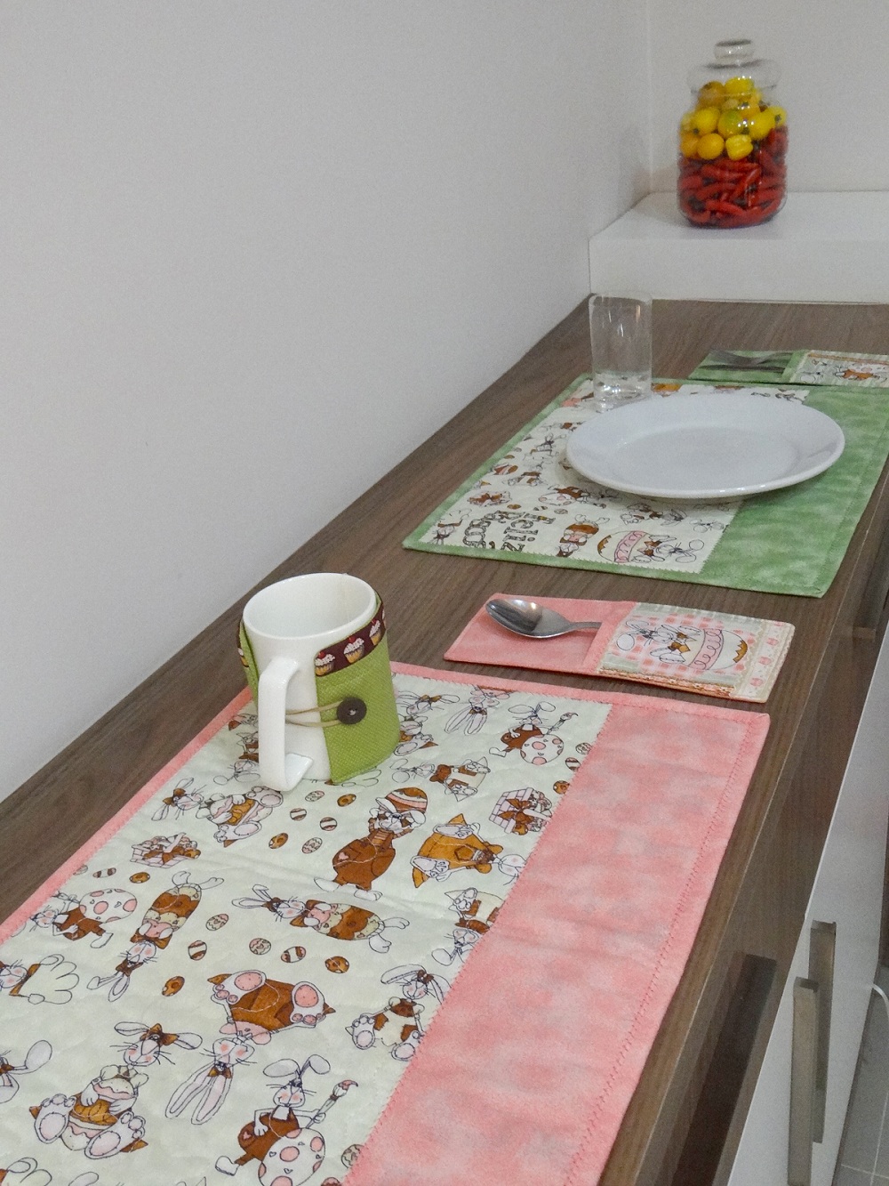 Jogo Americano Coelhos com porta talher