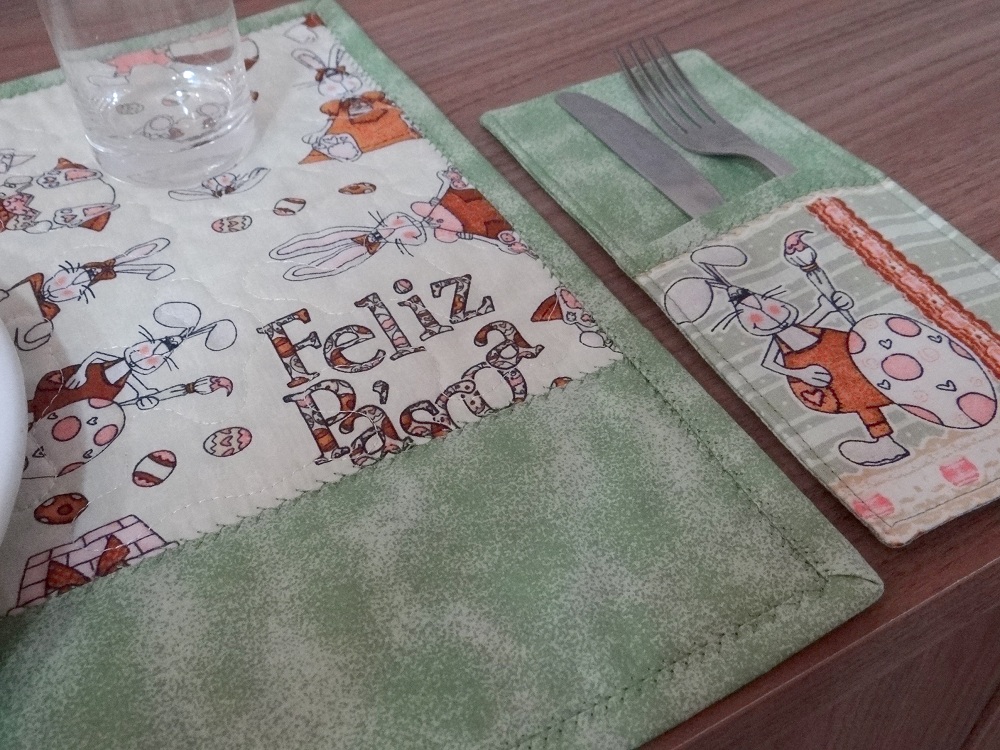 Jogo Americano Coelhos com porta talher