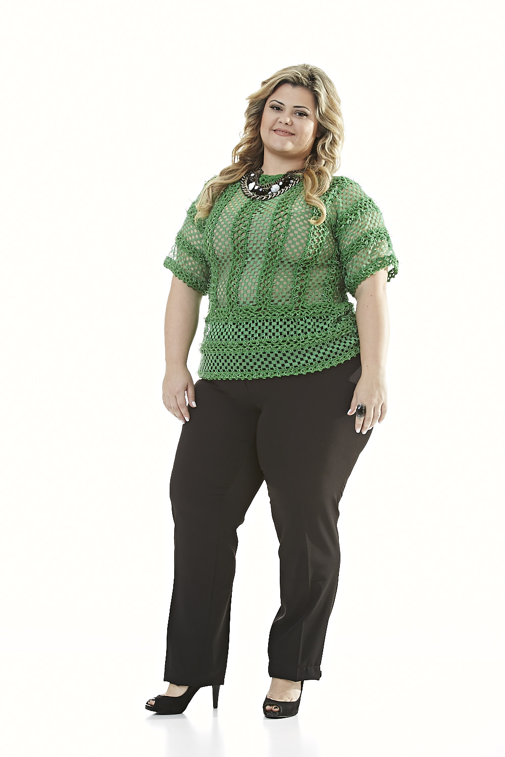 Plus Size - Blusa Crivo Direções