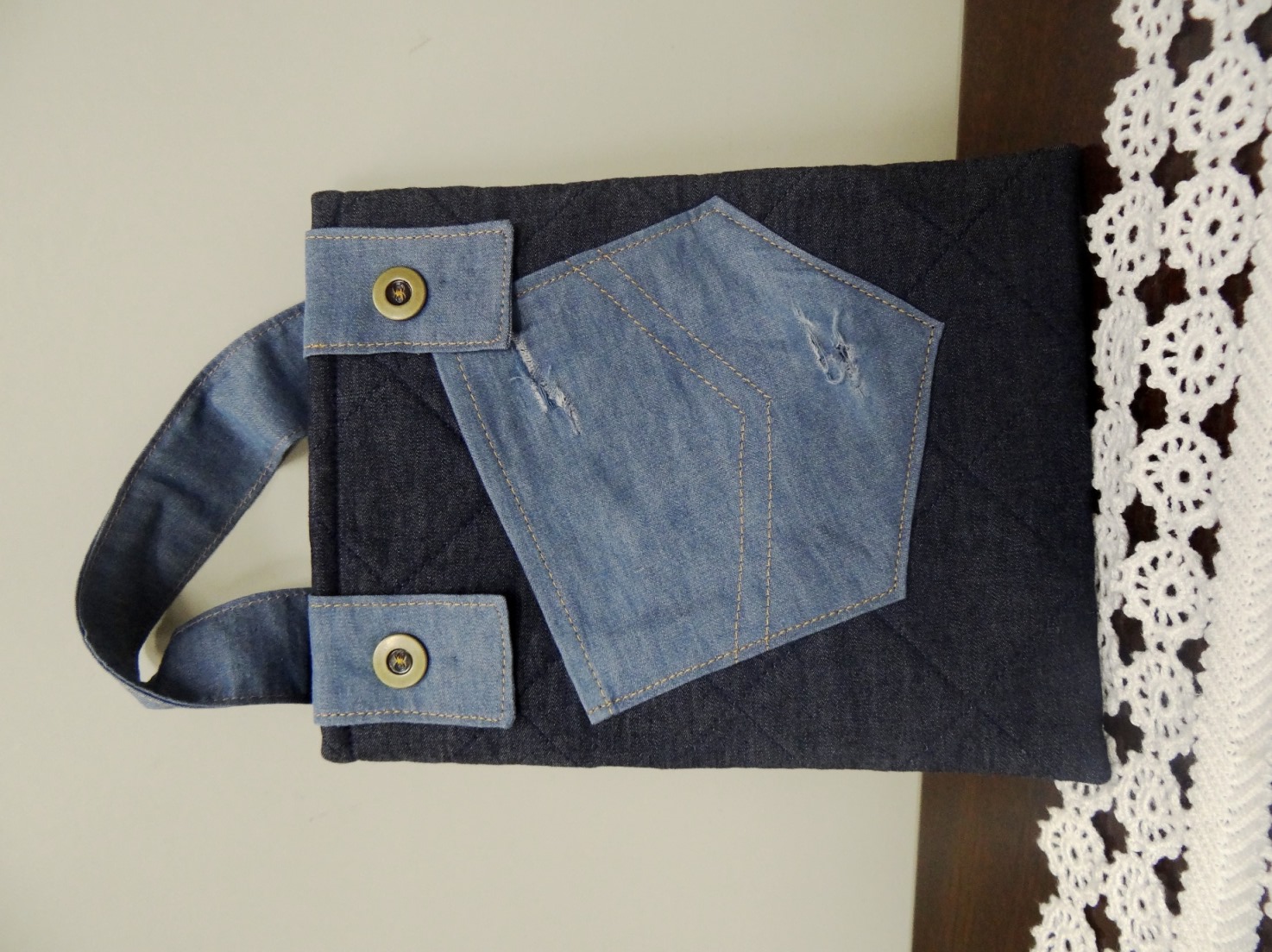 Lixeirinho para Carro Tecido Jeans