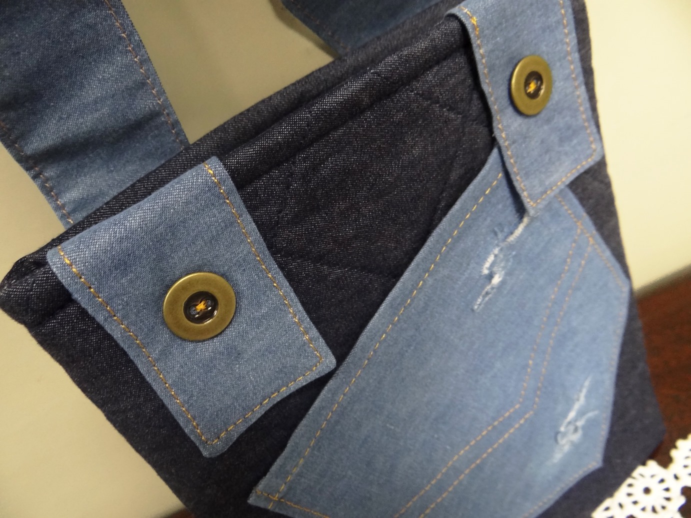 Lixeirinho para Carro Tecido Jeans