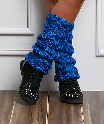 Conjunto Lã Seda Azul - Gorro, Polaina e Cachecol