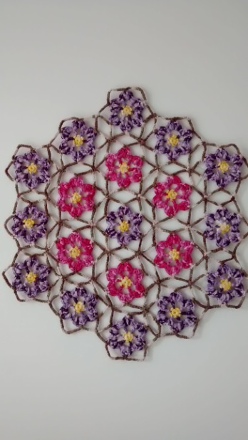 Quadro de Crochê Flores