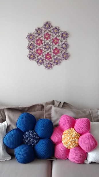 Quadro de Crochê Flores