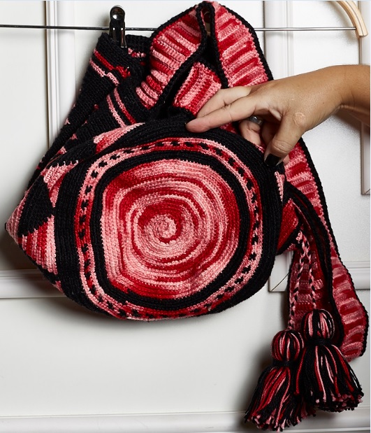 Wayuu Bag Preta e Mescla Vermelho