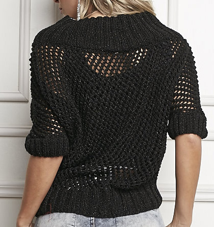Blusa Preta Manga Morcego