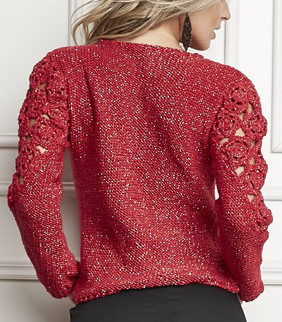 Blusa Vermelha Crochê e Tricô
