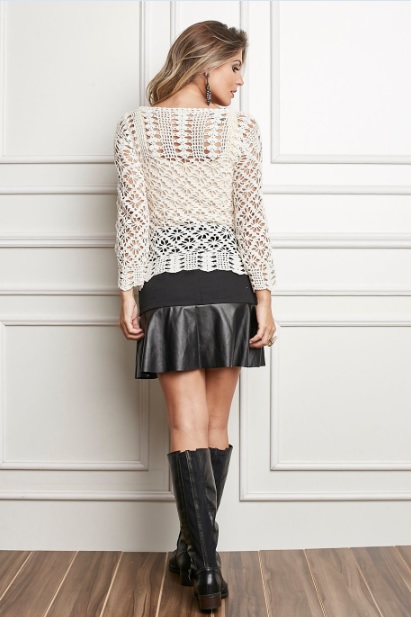 Blusa pérola losangos