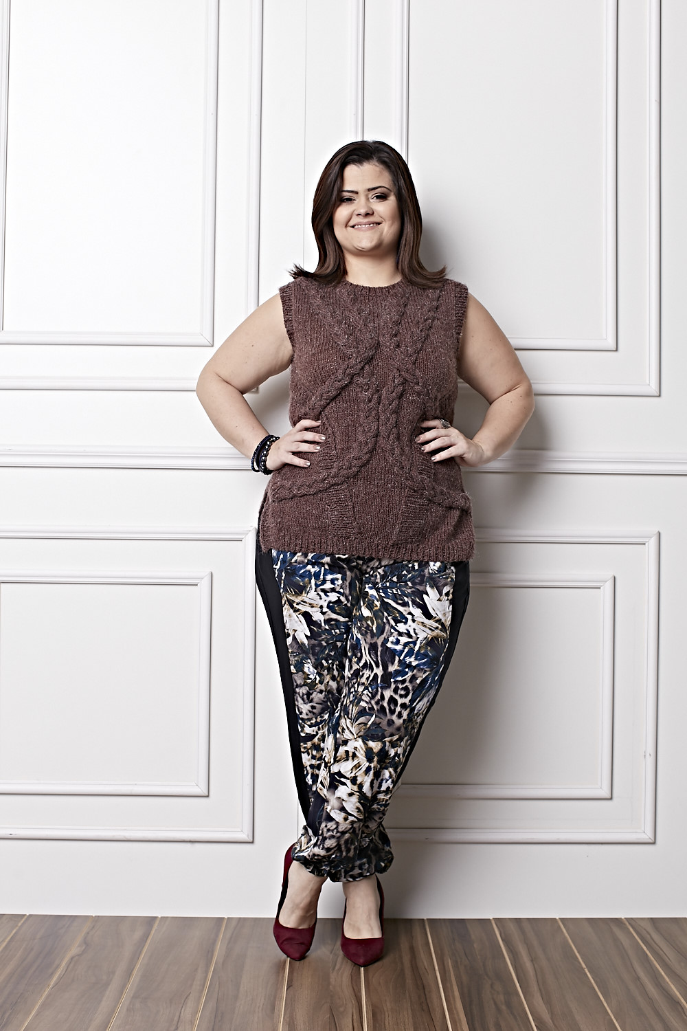 Plus Size - Colete Bordô