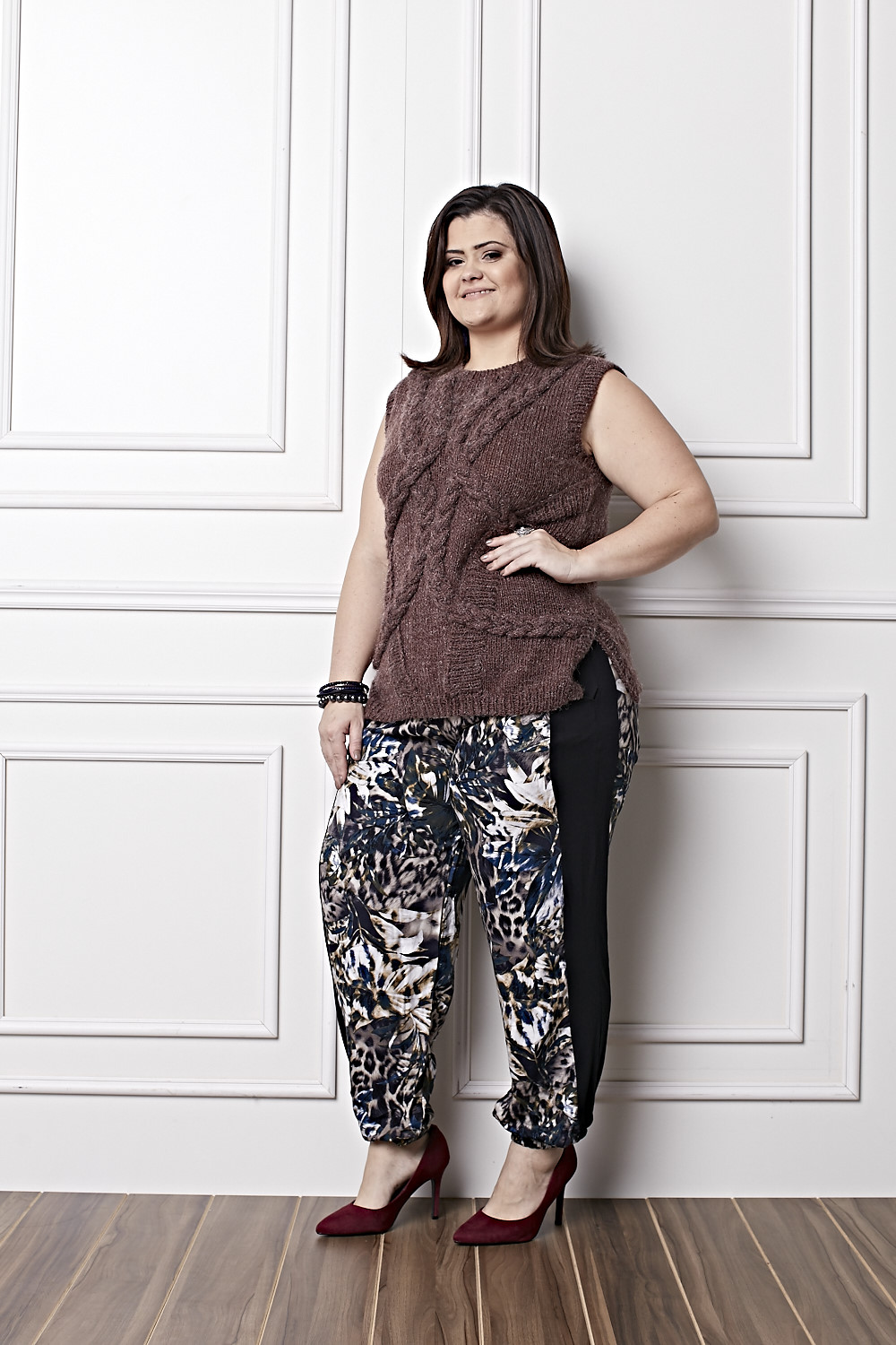 Plus Size - Colete Bordô