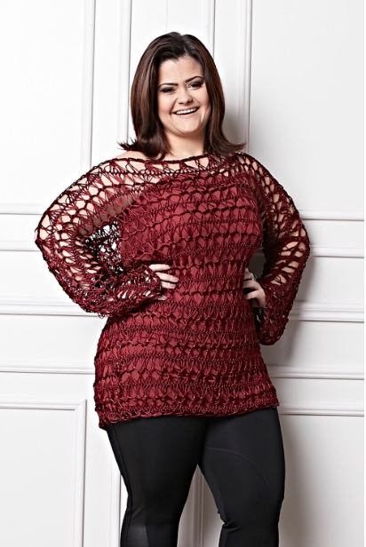 Plus Size - Bata Crochê de Grampo