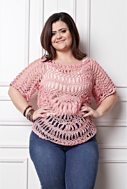 Plus Size - Blusa Rosa