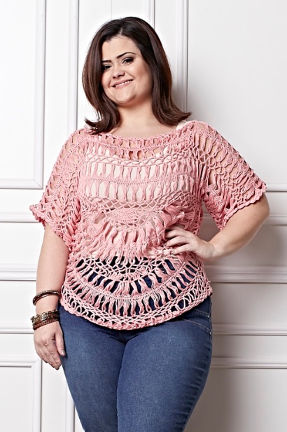 Plus Size - Blusa Rosa
