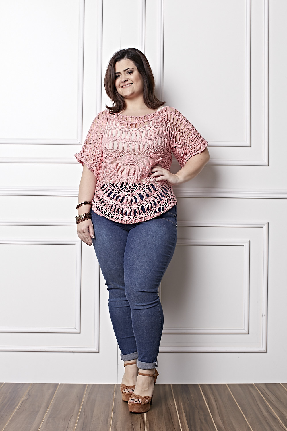 Plus Size - Blusa Rosa