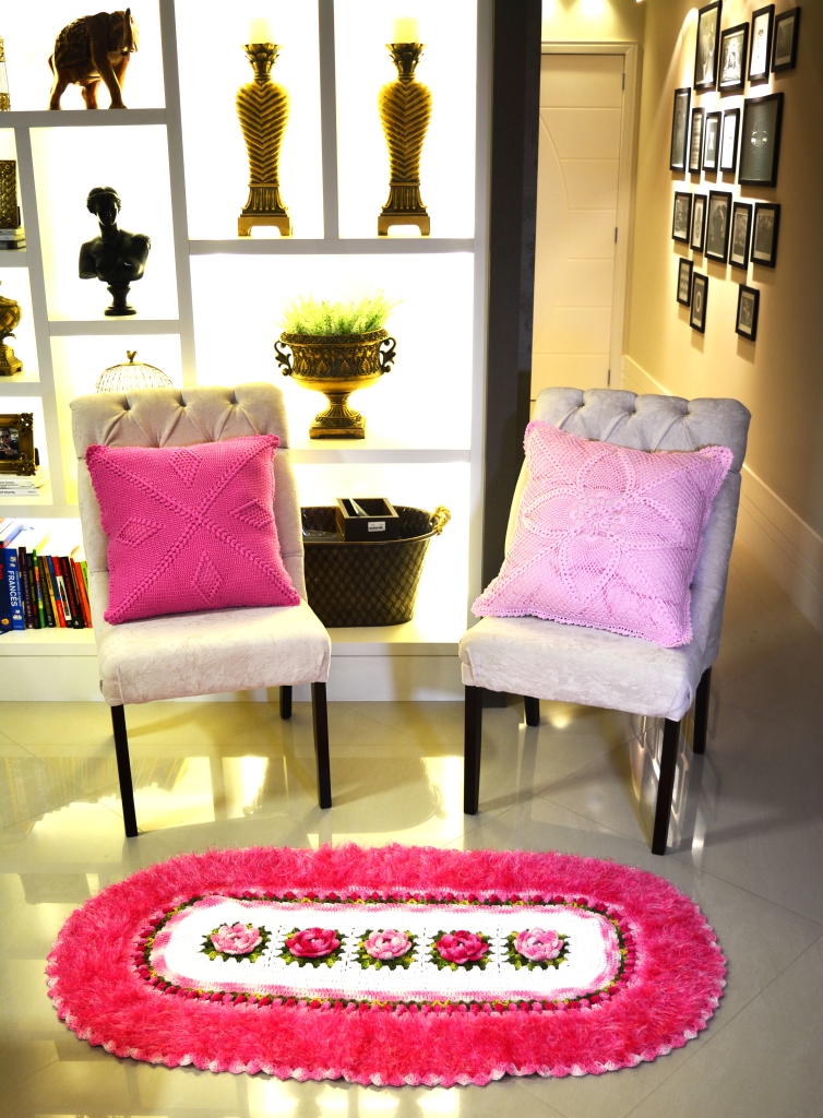 Tapete Oval Rosa