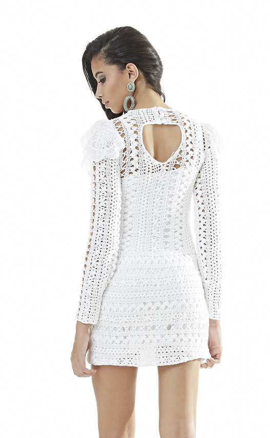 Vestido Manga Longa Ombro Show