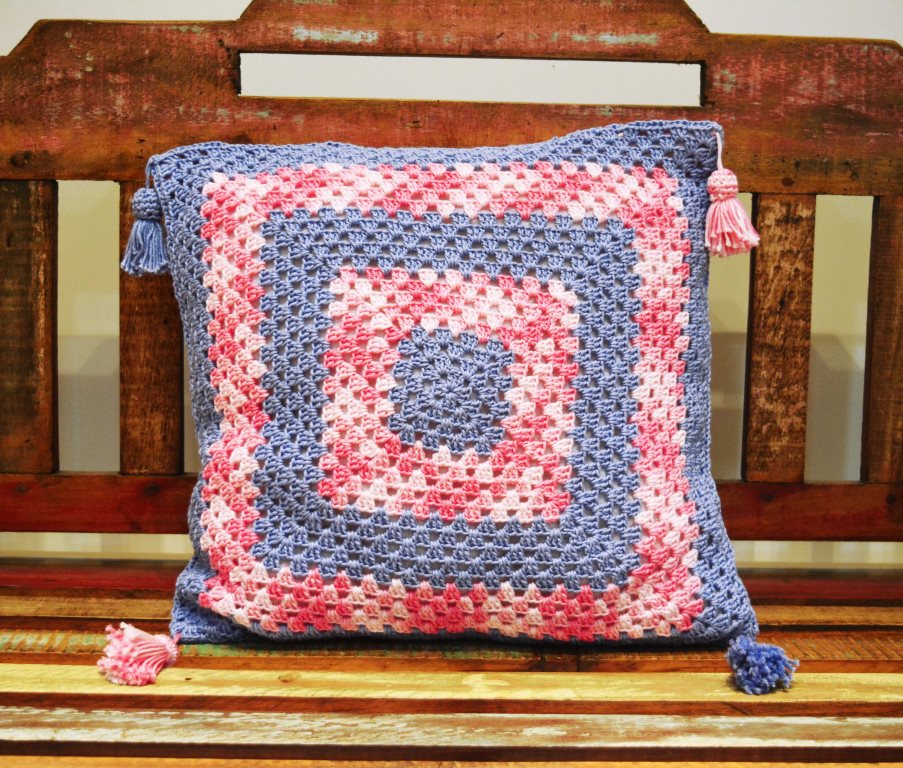 Almofada Duna Square Azul e Rosa