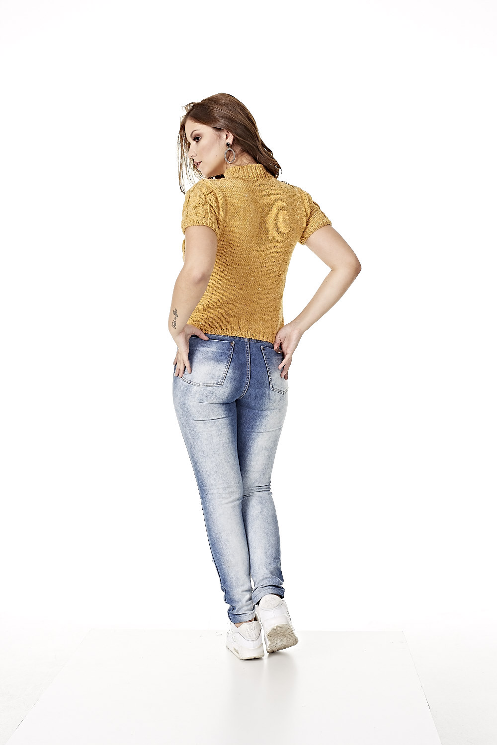 Blusa de Manga Curta Com Corda