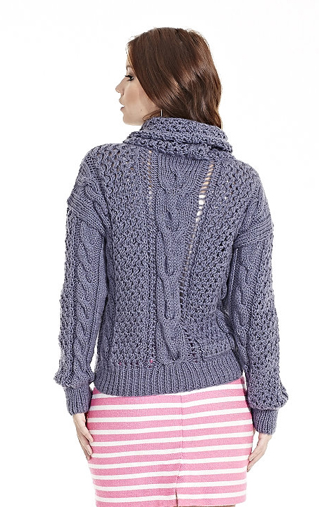 Blusa Cinza Com Gola Alta