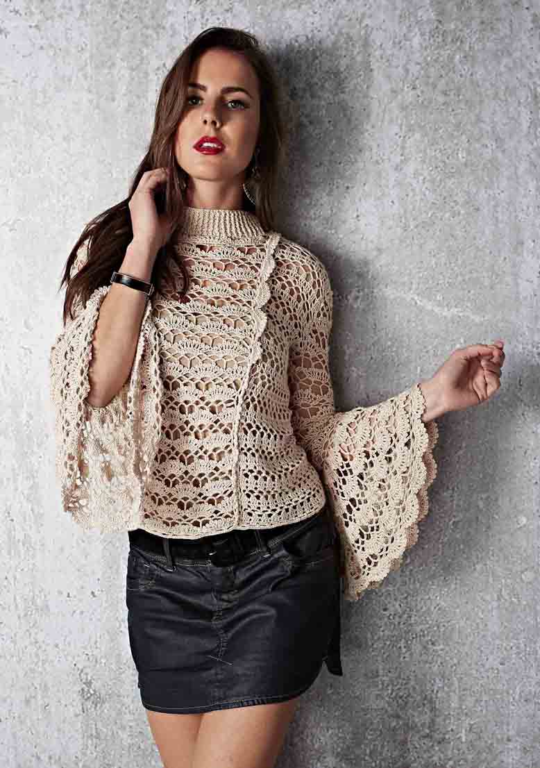 Blusa Estilo Manga Flare