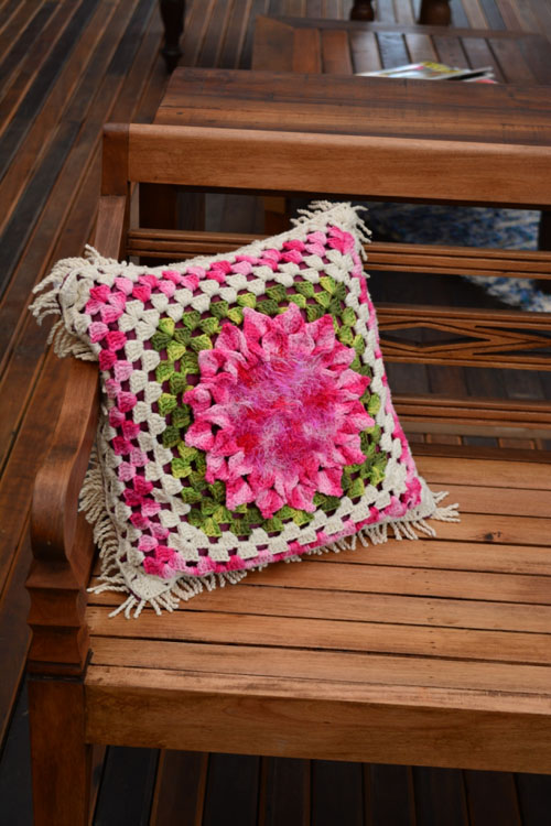 Capa Almofada Flor Rosa