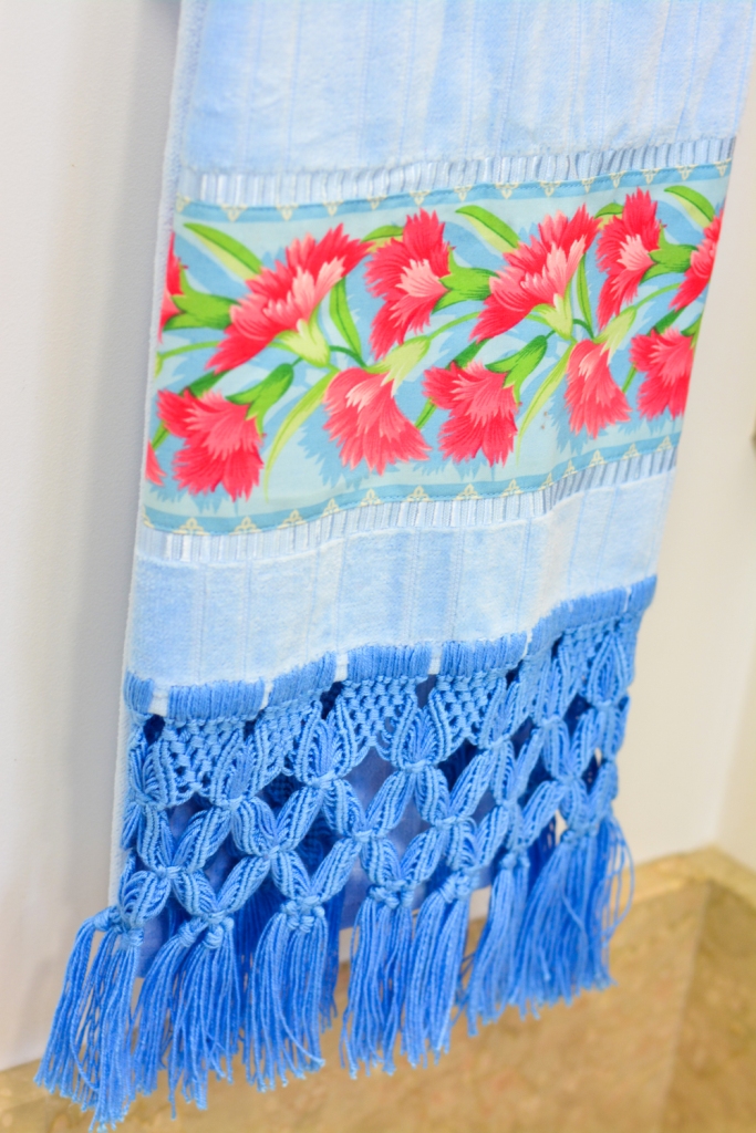 Toalha Macramê Azul