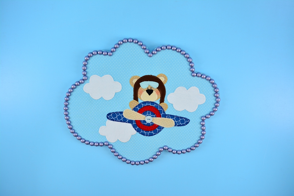 Plaquinha Nuvem Urso Aviador