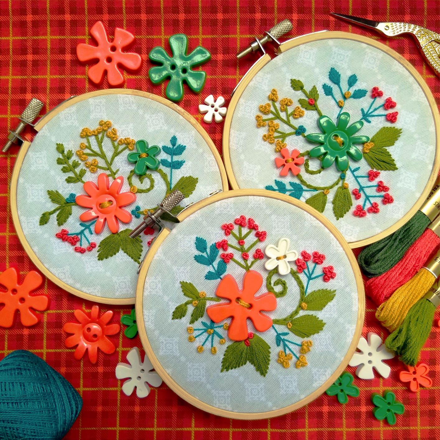 Mini Bastidor Floral de Natal