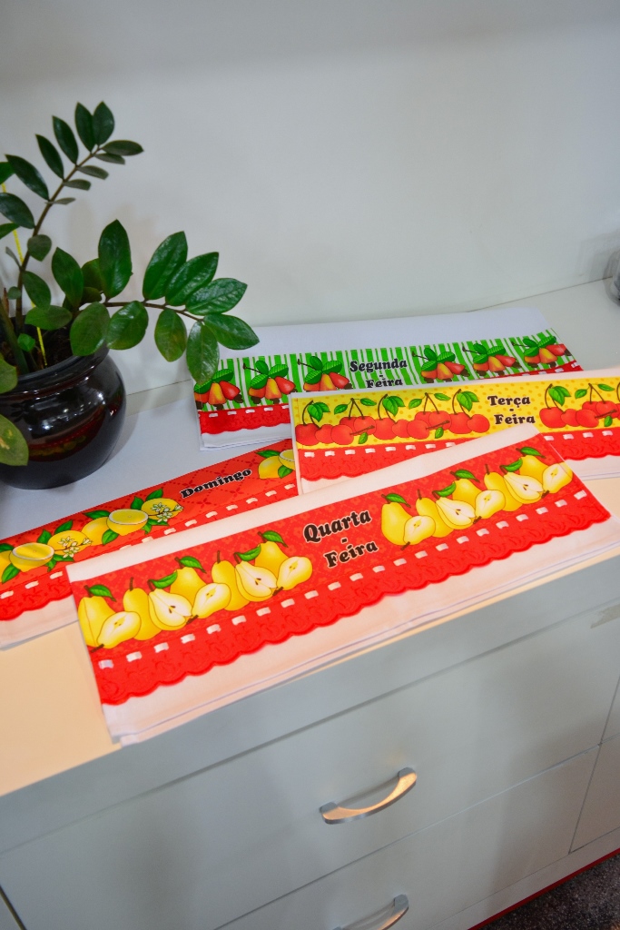 Panos de Prato Semaninha Frutas
