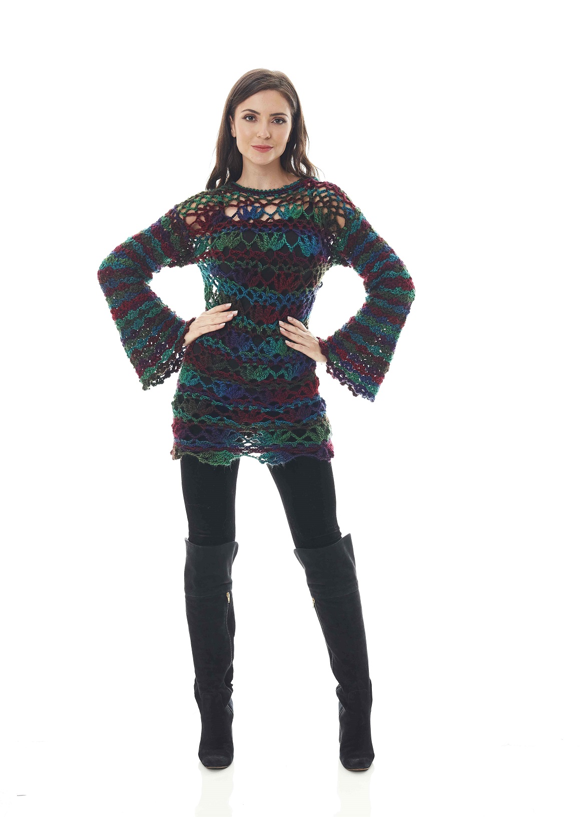 Blusa Colorida Manga Flare