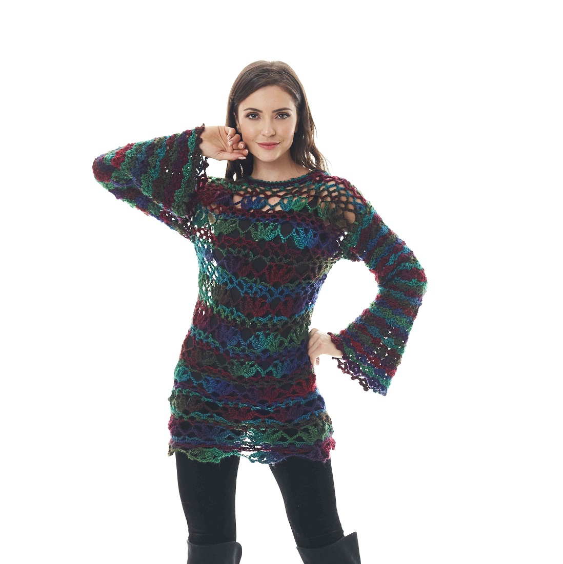 Blusa Colorida Manga Flare