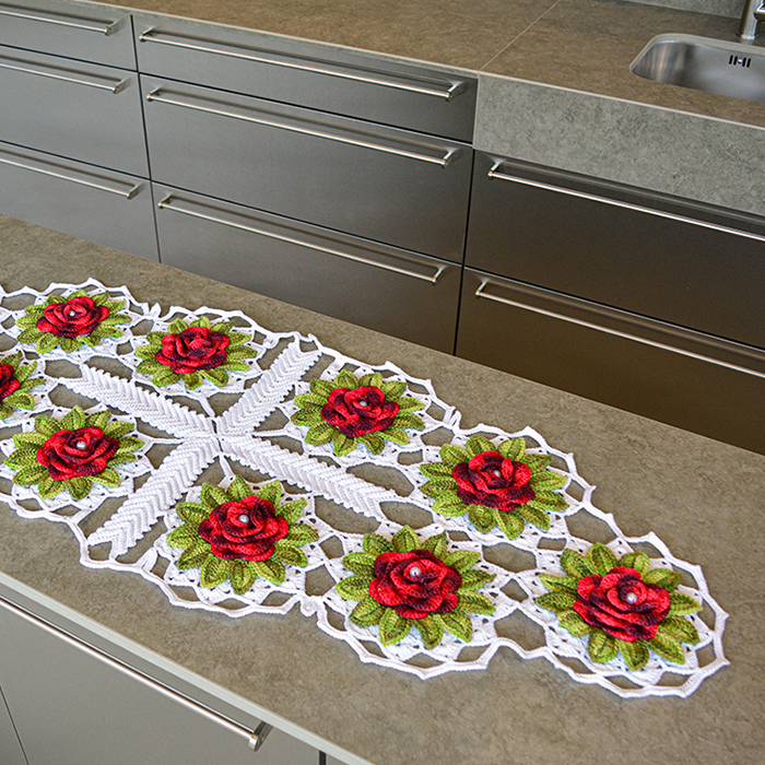 Trilho de Mesa Rosas Vermelhas