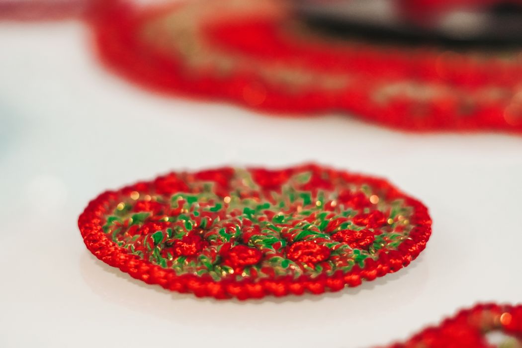 Bajoplato y posavasos navideño