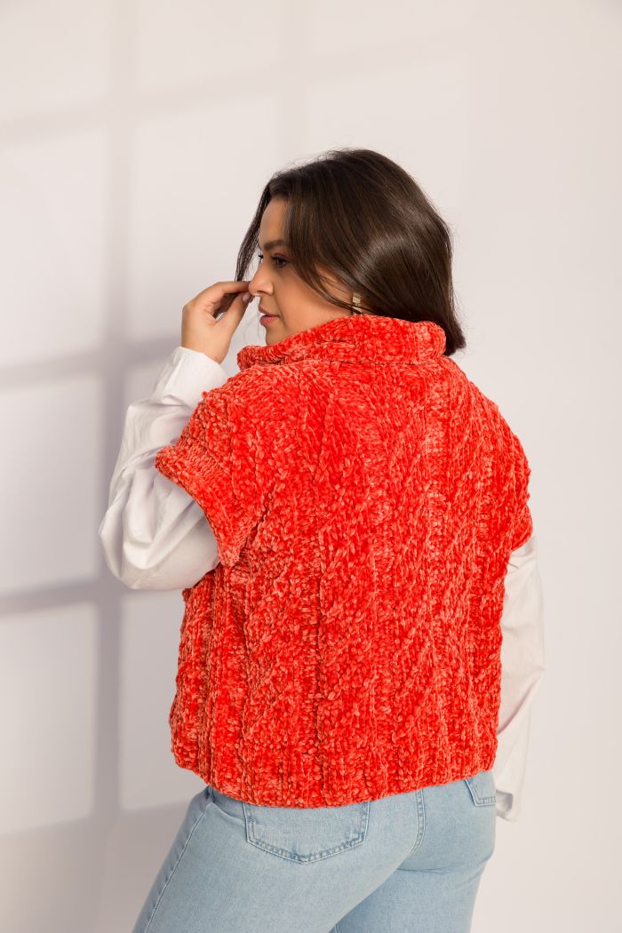 Orange High-Neck Vest